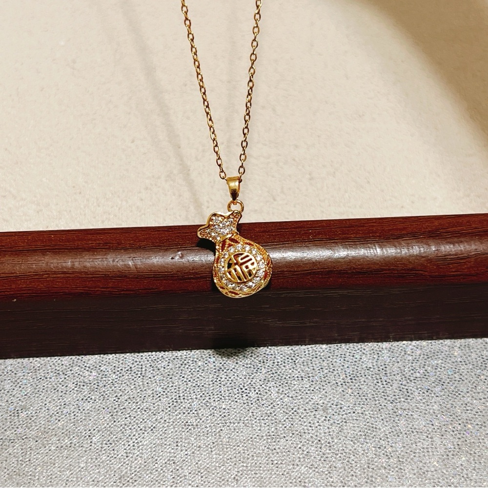 ✨ Good luck”福” bubble money bag Pendant Necklace - Picture 5 of 7